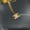 Celine Triomphe Rhinestone Necklace Gold Finish Brass Crystal
