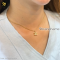 Celine Triomphe Rhinestone Necklace Gold Finish Brass Crystal