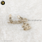 Chanel 21P Script Dangling CC Turn-Lock Clip-On Earrings Matte Gold Hardware