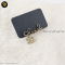 Chanel 21P Script Dangling CC Turn-Lock Clip-On Earrings Matte Gold Hardware