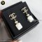 Chanel AB8537 Strass CC Perfume Bottle Motif Earrings, Metal Faux Pearl