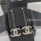 Chanel B20 Crystal Pearl CC Long Drop Earrings