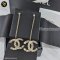 Chanel B20 Crystal Pearl CC Long Drop Earrings