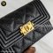 Chanel Boy Card Holder GHW Caviar