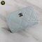 Chanel Card Holder Zipper Coin Caviar Light Blue