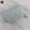 Chanel Card Holder Zipper Coin Caviar Light Blue