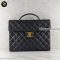 Chanel Classic Flap Portfolio Caviar Briefcase Black Leather Laptop Bag