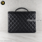 Chanel Classic Flap Portfolio Caviar Briefcase Black Leather Laptop Bag