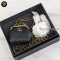 Chanel Lambskin Quilted Mini Kiss Lock Clutch With Chain Black