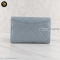 Chanel Medium 6″ Tri-Fold Light Blue Caviar Wallet GHW