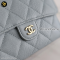 Chanel Medium 6″ Tri-Fold Light Blue Caviar Wallet GHW