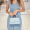 Chanel Metallic Caviar Quilted Coco Handle Flap Light Blue	Microchip