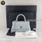 Chanel Metallic Caviar Quilted Coco Handle Flap Light Blue	Microchip