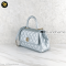 Chanel Metallic Caviar Quilted Coco Handle Flap Light Blue	Microchip