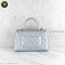 Chanel Metallic Caviar Quilted Coco Handle Flap Light Blue	Microchip