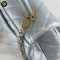 Chanel Metallic Caviar Quilted Coco Handle Flap Light Blue	Microchip