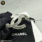 Chanel Palladium Plated Strass CC Brooch