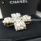 Chanel Pearl Crystal CC Cross Brooch Light Gold Pink