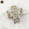 Chanel Pearl Crystal CC Cross Brooch Light Gold Pink