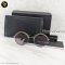 Chanel Round sunglasses metal & lambskin in dark silver