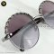 Chanel Round sunglasses metal & lambskin in dark silver