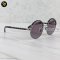 Chanel Round sunglasses metal & lambskin in dark silver