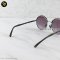 Chanel Round sunglasses metal & lambskin in dark silver