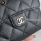 Chanel Tri-Fold Wallet Short in black caviar