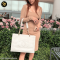 Chanel Vintage white Tote Caviar GHW แบรนด์เนมมือสอง