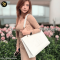 Chanel Vintage white Tote Caviar GHW แบรนด์เนมมือสอง
