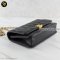 Chanel WOC Large Double Chain Black Grained Calfskin Leather Flap Bag GHW Crossbody Bag