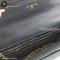 Chanel WOC Large Double Chain Black Grained Calfskin Leather Flap Bag GHW Crossbody Bag