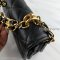 Chanel WOC Large Double Chain Black Grained Calfskin Leather Flap Bag GHW Crossbody Bag
