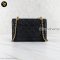 Chanel WOC Large Double Chain Black Grained Calfskin Leather Flap Bag GHW Crossbody Bag