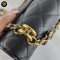 Chanel WOC Large Double Chain Black Grained Calfskin Leather Flap Bag GHW Crossbody Bag