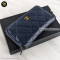 Chanel Zippy Medium Carvier Navy Wallet GHW