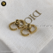 Christian Dior Earrings CD Logo rare engraving GHW