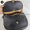 Christian Dior Halfmoon Flap Crossbody in Black/Tan Honeycomb Coated Canvas Vintage GHW