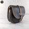 Christian Dior Halfmoon Flap Crossbody in Black/Tan Honeycomb Coated Canvas Vintage GHW