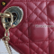 Christian Dior	Mini Lady Dior Burgundy Lambskin Cannage