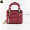 Christian Dior	Mini Lady Dior Burgundy Lambskin Cannage