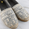 Dior Granville Espadrille In Deep Stone Gray Oblique Embroidered Cotton แบรนด์เนมมือสอง
