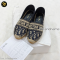Christian Dior Granville Espadrille In Stone Gray Dior Oblique Embroidered Cotton ผ้า Deep Blue แบรนด์เนมมือสอง