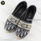 Granville Espadrille In Deep Blue Dior Oblique Embroidered Cotton แบรนด์เนมมือสอง