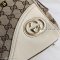 Gucci 169971 GG Canvas Shoulder Boston Handbag Beige White