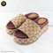 Gucci Angelina GG Beige Monogram Platform Slide Sandals