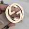 Gucci Belt GG Cream Leather Gold Interlocking G Buckle Belt