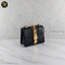 Gucci Black Leather Mini Web Chain Sylvie Shoulder Bag