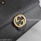 Gucci GG Interlocking Wallet On Chain Calf ดำ แบรนด์เนมมือสอง
