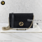 Gucci GG Interlocking Wallet On Chain Calf ดำ แบรนด์เนมมือสอง